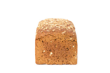 Vollkornbrot auf weißem Hintergrund freigestellt