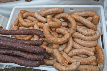 Freshly and dried produce sausages