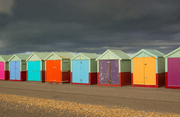 Fototapeta premium Beach huts on Brighton seafront. England