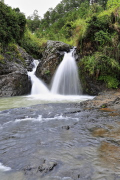 Bokong falls-two small waterfalls and basin in Sagada. Mountain province-Philippines. 0217