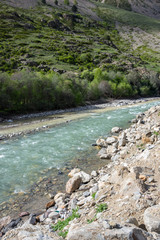 Baksan river in the Caucasus mountains in Russia