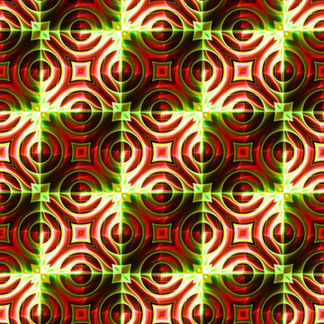 Orange And Green Art Deco Pattern