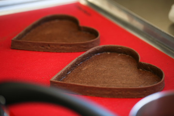 How to Bake Cake in the shape of heart on Valentine's Day. Close-up