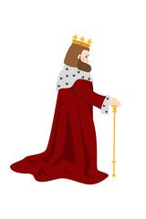 Cartoon king on white background.