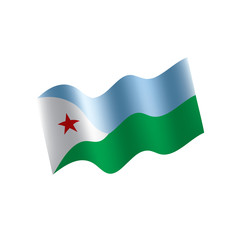 Djibouti flag, vector illustration