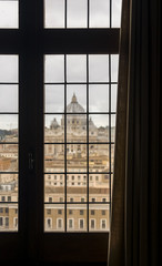 particular images portray the dome of St. Peter through the windows of Castel Sant'Angelo in Rome. Italy