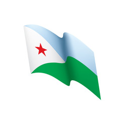 Djibouti flag, vector illustration