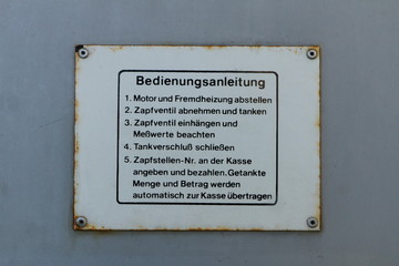 Instruction manual for tank filling