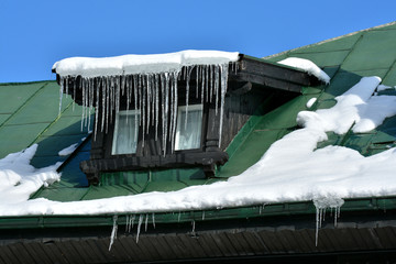 Building detail close up in winter time