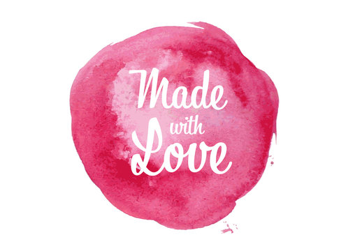 Made with Love Digital Card with Watercolor Element