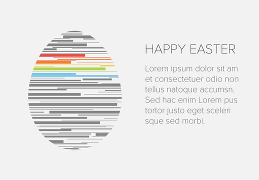 Digital Easter Card with Multilined Egg
