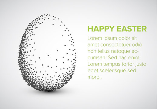 Digital Easter Card with Dotted Egg