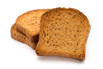 Sliced Toast Bread isolated on white background, top view.