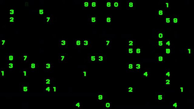 random numbers running down a computer screen
