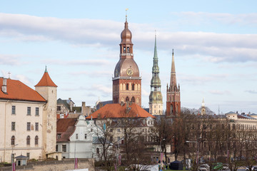 View of the old city of Riga, Latvia.