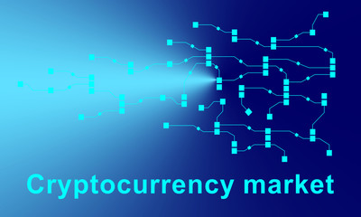 Abstract circuit networking blockchain concept background. Cryptocurrency market.