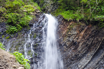 Fototapeta premium small, beautiful waterfall in the Carpathians