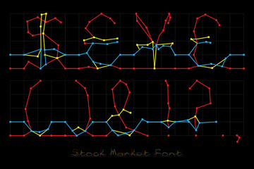 Stock Market Font - Currencies and Punctuation.