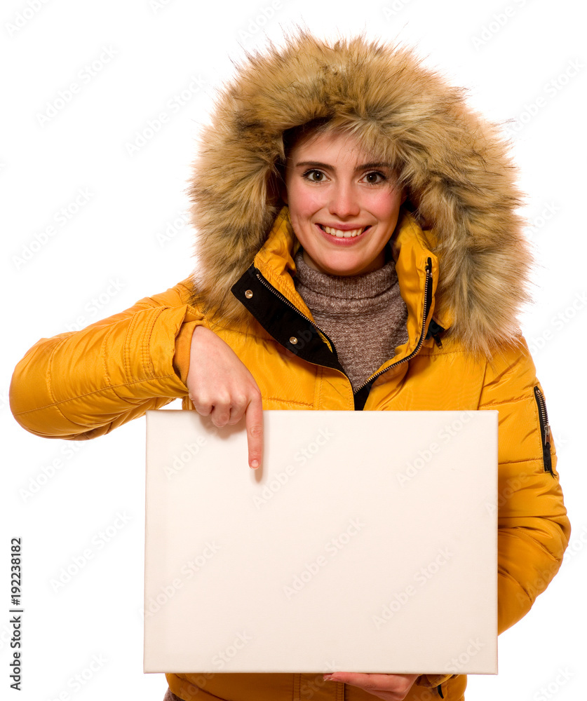 Canvas Prints junge frau mit schild