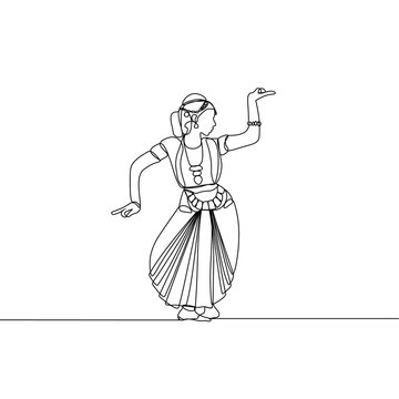 indian dancer single line art clip art preview