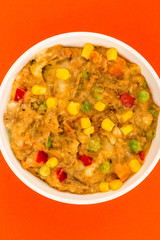 Traditional Shepherds Pie And Vegetables Served In A Bowl