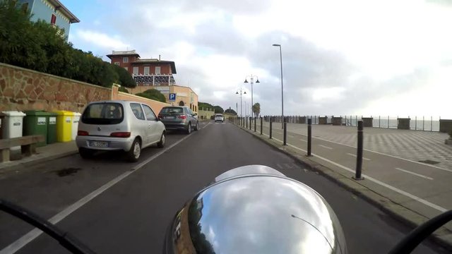 Motorycle ride in time lapse effect