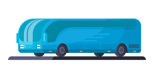 Intercity or tourist bus. Transport for transportation of passangers and intercity communications. Flat vector illustration isolated on white background.