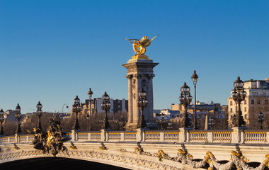 Obraz premium The famous Alexandre III bridge in Paris, France