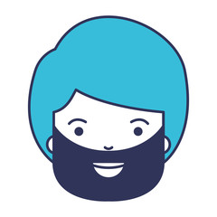 young man with beard head avatar character vector illustration design