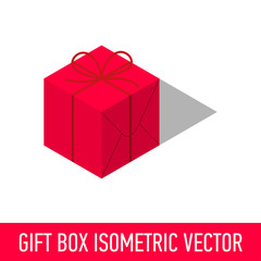 Isometric isolated gift present red box