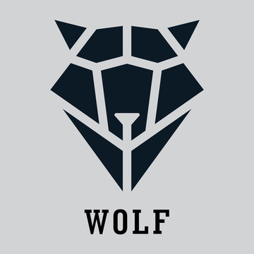 Wolf head geometric style. Polygonal triangular animal illustration