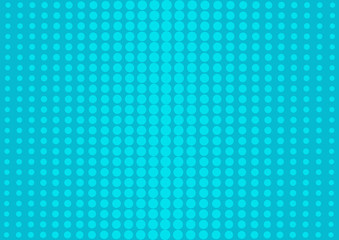 Blue abstract background with halftone dots in pop art style. Vector illustration