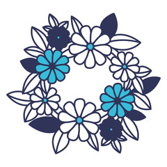 cute floral crown decoration icon vector illustration design