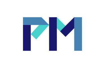 PM Ribbon Letter Logo