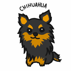 Chihuahua dog cartoon doodle style