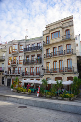 Fototapeta na wymiar Historical buildings near port of Vigo, Vigo, Galicia, Spain