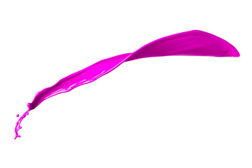 Magenta paint splash isolated on white background