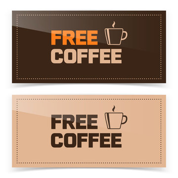 Banner design with free coffee icon