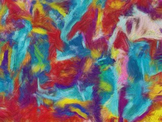 Abstract colorful stripes. Digital design painting impressionism artwork. Hand drawn artistic pattern. Modern art. Good for printed pictures, postcards, posters or wallpapers and textile printing.