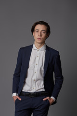 Businessman portrait wearing trendy suit