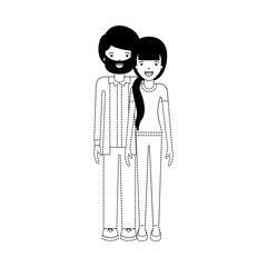 elegant couple avatars characters vector illustration design