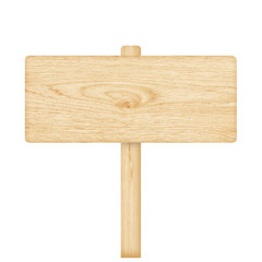 Wooden sign isolated on white