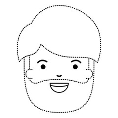 young man with beard head avatar character vector illustration design