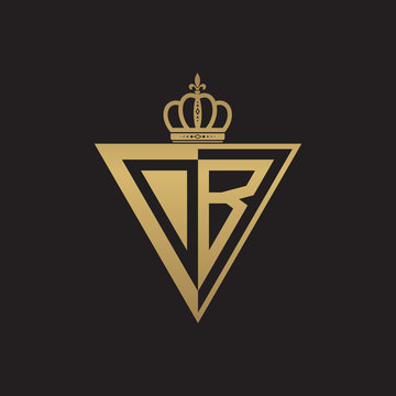 initial two letter half logo triangle gold