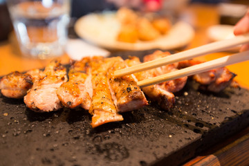 Roast chicken on a plate