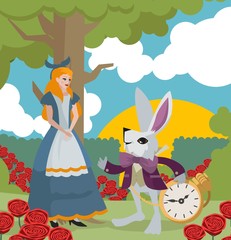 funny rabbit with clock