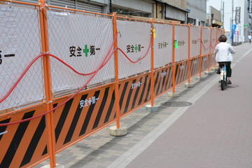 工事現場のネットフェンス