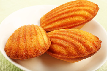 Madeleine on a white plate        