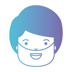 young man with beard head avatar character vector illustration design