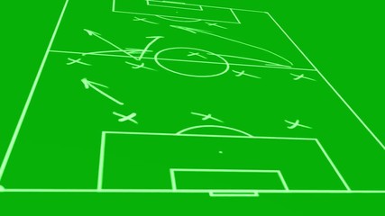 Tactical strategic scheme of soccer game on board - Powered by Adobe